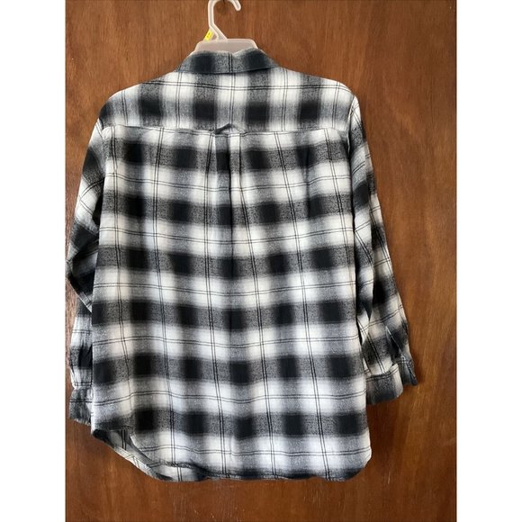 Vintage Greatland Sportswear Mens Plaid Flannel Medium Black & White Lightweight - Picture 8 of 8